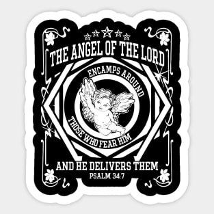 Angel of The Lord Christian Streetwear Psalm 34:7 Design Sticker